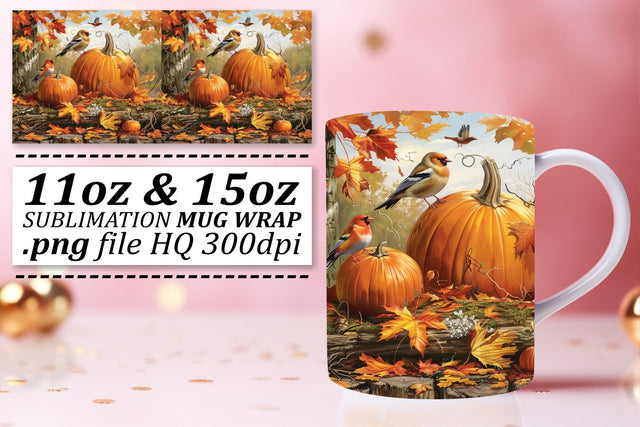 Watercolor Fall Scene Mug Wrap Sublimation 11oz/15oz Sublimation afrosvg 