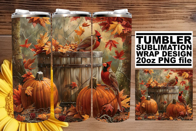 Watercolor Fall Scene Tumbler Wrap Sublimation 20oz Sublimation afrosvg 