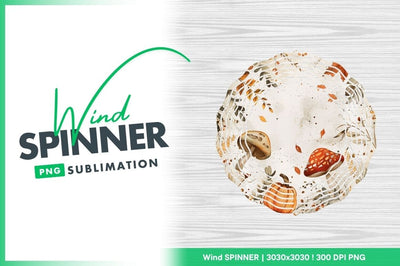 Watercolor fall wind spinner round design Sublimation Regulrcrative 