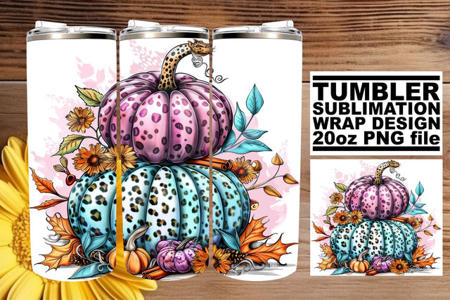 Watercolor Fall Wrap Pumpkin Tumbler Design Sublimation afrosvg 