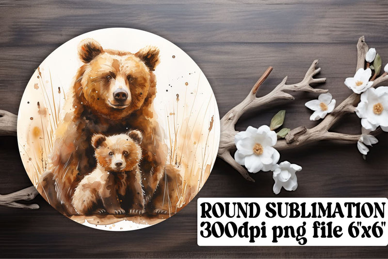 Watercolor Family Bliss Sublimation Options - Round, Circle, Keychain, Coaster Sublimation afrosvg 