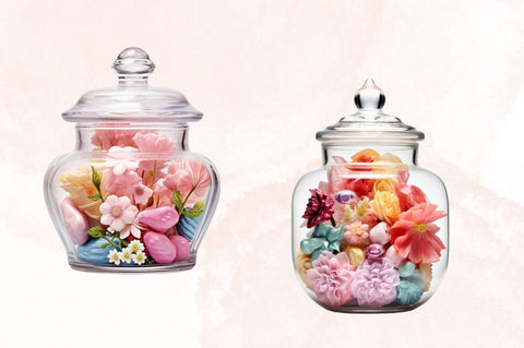 Watercolor Fancy Clear Glass Candy Jar Sublimation Bundle Sublimation Designangry 