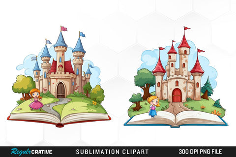 Watercolor Fantasy Books Collection Clipart Bundle Sublimation Regulrcrative 