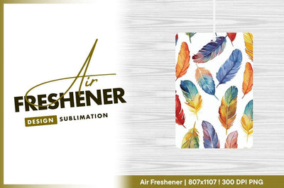 Watercolor Feathers Pattern Colorful Illustration on White Background Sublimation Regulrcrative 