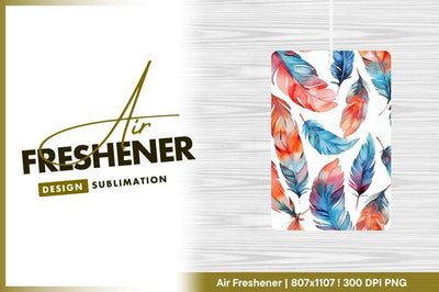 Watercolor feathers seamless pattern air freshener png Sublimation Regulrcrative 