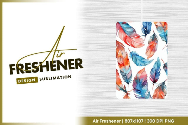 Watercolor feathers seamless pattern air freshener png Sublimation Regulrcrative 