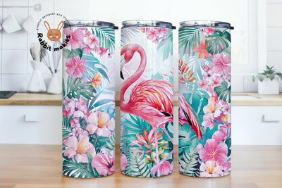 Watercolor Flamingo Tumbler Wrap, Flamingo Tumbler Design Sublimation Rabbitmakies 