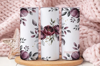 Watercolor Floral 20oz Tumbler Wrap Sublimation DesignSVG 