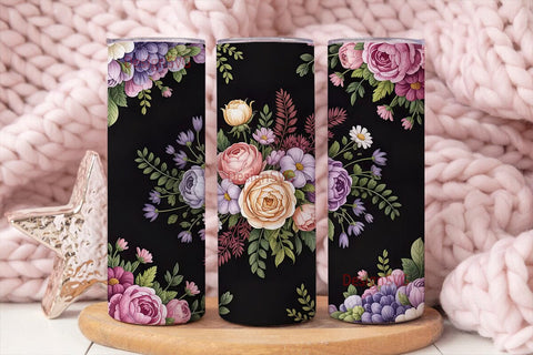 Watercolor Floral 20oz Tumbler Wrap Sublimation DesignSVG 