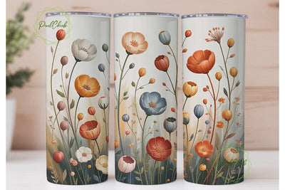 Watercolor Floral 20oz Tumbler Wrap Sublimation PixelChick 