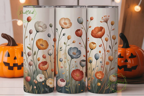 Watercolor Floral 20oz Tumbler Wrap Sublimation PixelChick 