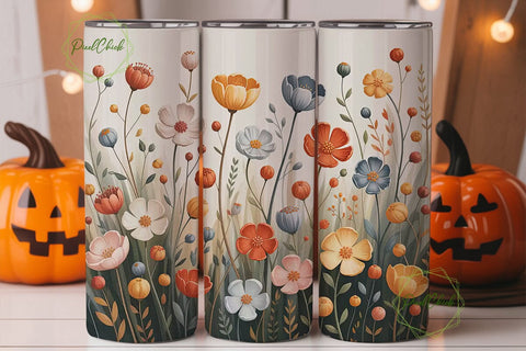 Watercolor Floral 20oz Tumbler Wrap Sublimation PixelChick 