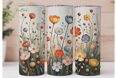 Watercolor Floral 20oz Tumbler Wrap Sublimation PixelChick 