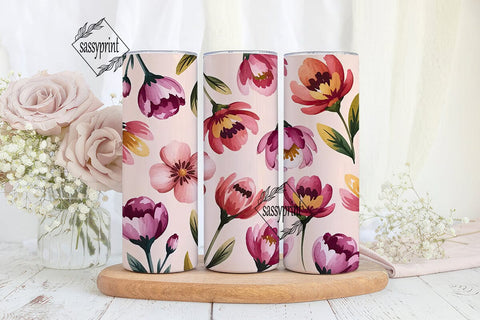 Watercolor Floral 20oz Tumbler Wrap Sublimation sassyprint 