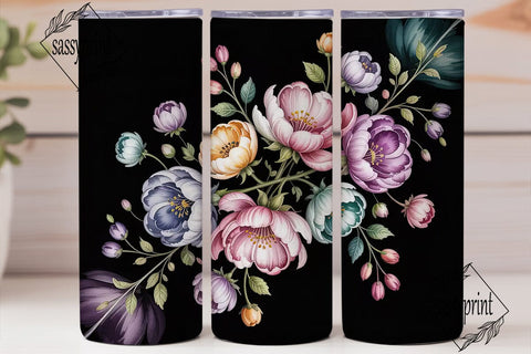 Watercolor Floral 20oz Tumbler Wrap Sublimation sassyprint 