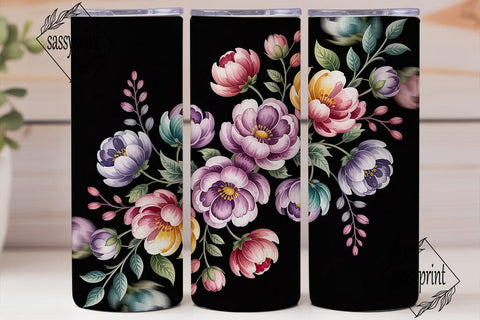 Watercolor Floral 20oz Tumbler Wrap Sublimation sassyprint 