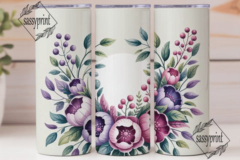 Watercolor Floral 20oz Tumbler Wrap Sublimation sassyprint 