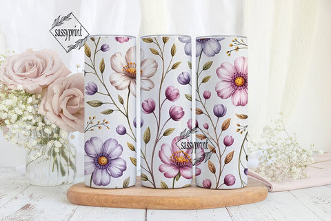 Watercolor Floral 20oz Tumbler Wrap Sublimation sassyprint 