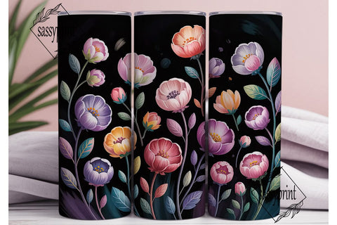 Watercolor Floral 20oz Tumbler Wrap Sublimation sassyprint 
