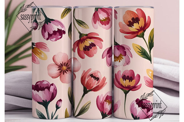 Watercolor Floral 20oz Tumbler Wrap Sublimation sassyprint 