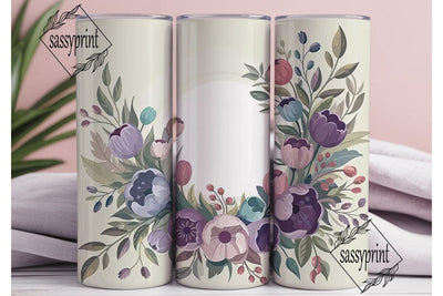 Watercolor Floral 20oz Tumbler Wrap Sublimation sassyprint 