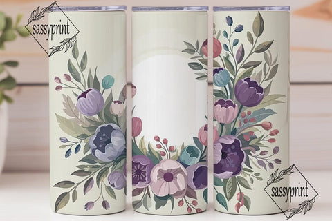 Watercolor Floral 20oz Tumbler Wrap Sublimation sassyprint 