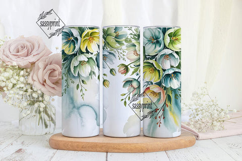 Watercolor Floral 20oz Tumbler Wrap Sublimation sassyprint 