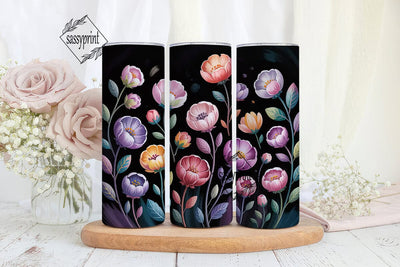 Watercolor Floral 20oz Tumbler Wrap Sublimation sassyprint 