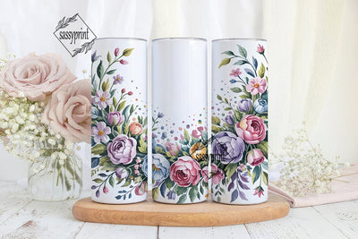 Watercolor Floral 20oz Tumbler Wrap Sublimation sassyprint 