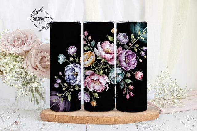 Watercolor Floral 20oz Tumbler Wrap Sublimation sassyprint 