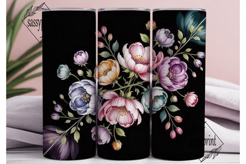 Watercolor Floral 20oz Tumbler Wrap Sublimation sassyprint 