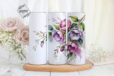 Watercolor Floral 20oz Tumbler Wrap Sublimation sassyprint 