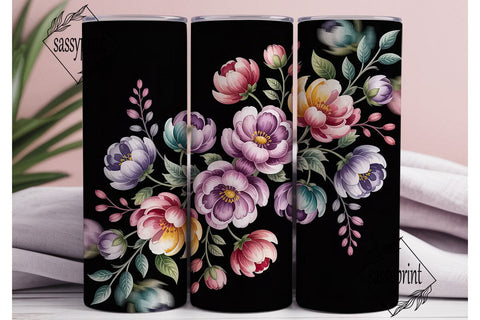 Watercolor Floral 20oz Tumbler Wrap Sublimation sassyprint 