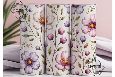 Watercolor Floral 20oz Tumbler Wrap Sublimation sassyprint 