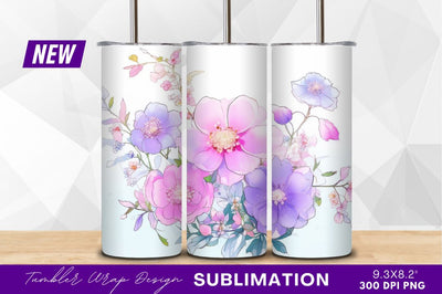 Watercolor floral arrangement pink purple clipart png Sublimation Regulrcrative 