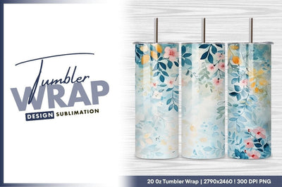 Watercolor floral background tumbler png design Sublimation Regulrcrative 