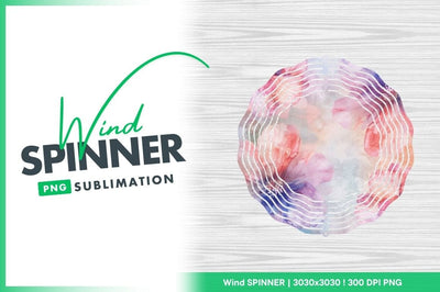 Watercolor floral background wind spinner round png Sublimation Regulrcrative 