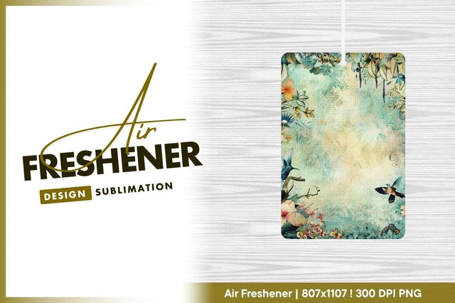 Watercolor Floral Background with Hummingbirds and Decorative Foliage Sublimation Regulrcrative 