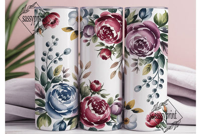 Watercolor Floral Bloom 20oz Tumbler Sublimation sassyprint 