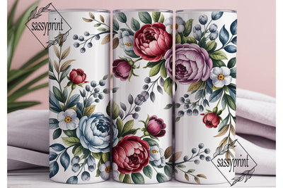Watercolor Floral Bloom 20oz Tumbler Sublimation sassyprint 
