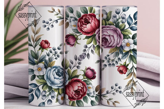 Watercolor Floral Bloom 20oz Tumbler Sublimation sassyprint 