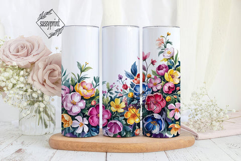 Watercolor Floral Bloom 20oz Tumbler Sublimation sassyprint 