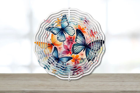 Watercolor Floral Butterflies Wind Spinner Sublimation Bundle Sublimation Regulrcrative 