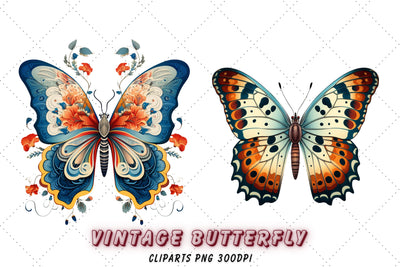 Watercolor Floral Butterfly Clipart | High Quality transparent png for Commercial Use | Floral Butterflies | Instant Digital Download Sublimation FloridPrintables 