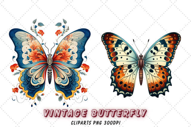 Watercolor Floral Butterfly Clipart | High Quality transparent png for Commercial Use | Floral Butterflies | Instant Digital Download Sublimation FloridPrintables 