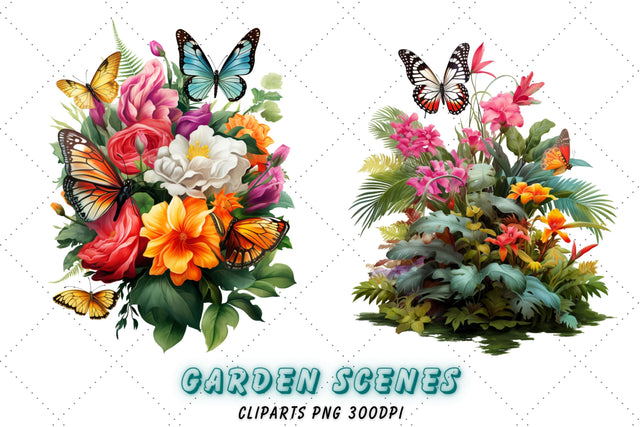 Watercolor Floral Butterfly Clipart | High Quality transparent png for Commercial Use | Floral Butterflies | Instant Digital Download Sublimation FloridPrintables 