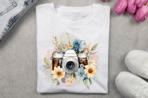 Watercolor Floral Camera Sublimation Design Sublimation Regulrcrative 