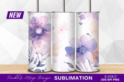 Watercolor floral clipart background with purple flowers Sublimation Regulrcrative 