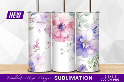 Watercolor floral clipart pink and purple flowers Sublimation Regulrcrative 