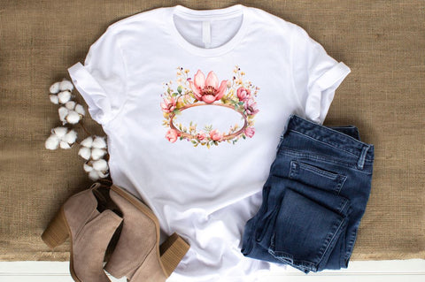 Watercolor Floral Crown Clipart Bundle Sublimation Designangry 